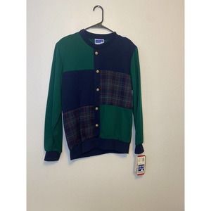 Vintage Cape Cod Sportswear Sweatshirt Christmas Plaid with Shoulder Pads‎ M